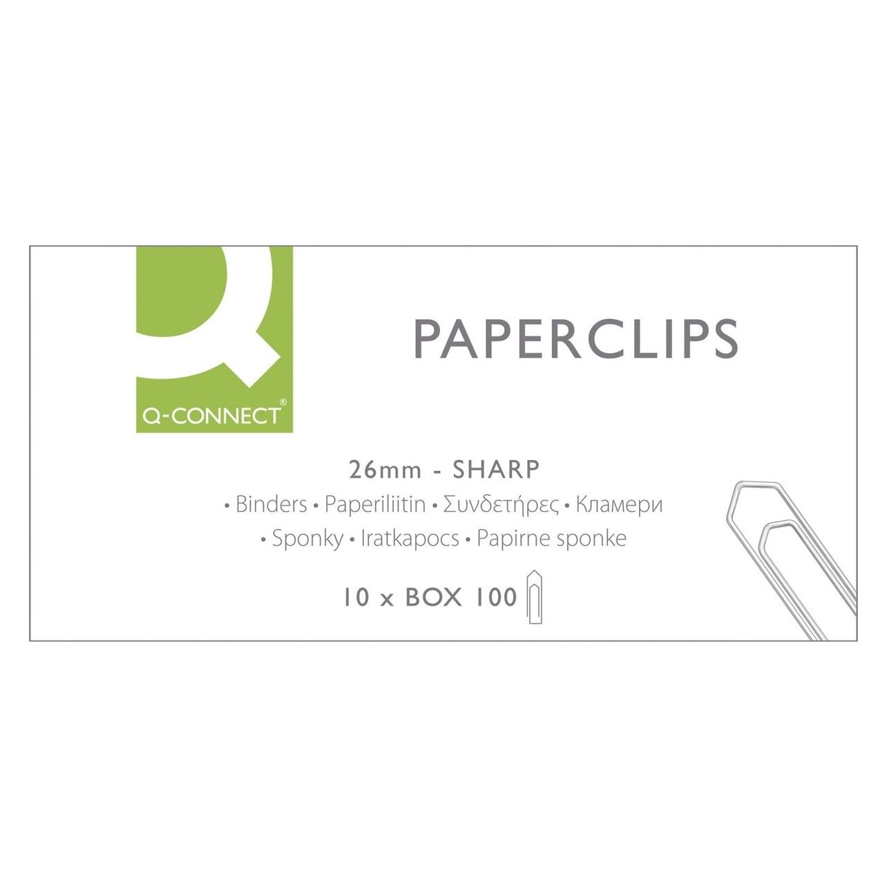 Q-Connect Briefklammern, spitze Form (KF01307)