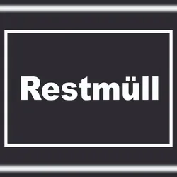 HB-Druck Restmüll Mülltrennung Schild mit Text waagerecht A4 (210x297mm)