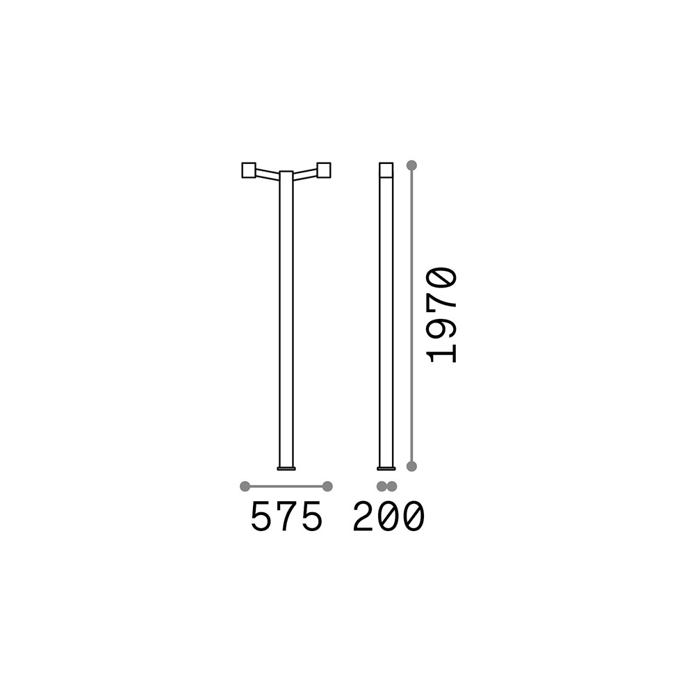 IdealLux Moderne vloerlamp Clio, antracietkleurig aluminium, voor tuin en interieur