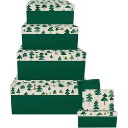 Braun + Company, Geschenkverpackung, Weihn.Geschenkkarton Winter Forest grün (6x)