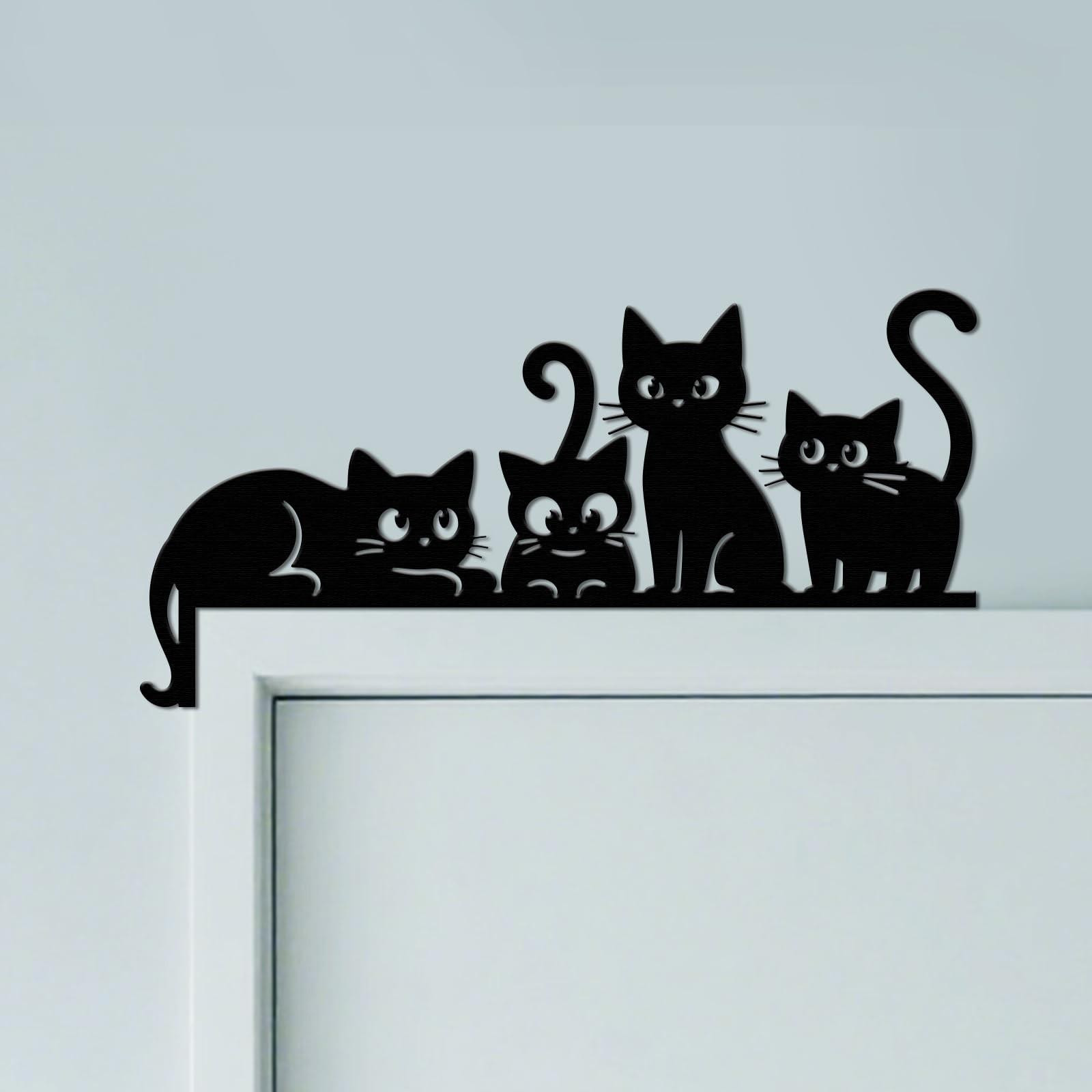 Schattige Kat Metalen Deurlijst Ornament voor aan de muur