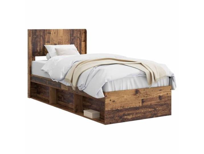 PUGYNBK Bettgestell mit Stauraum und Kopfteil Hochwertiges Holz, Lattenrost, ohne Boxspring, integrierte Fächer, Reinigung mit feuchtem Tuch