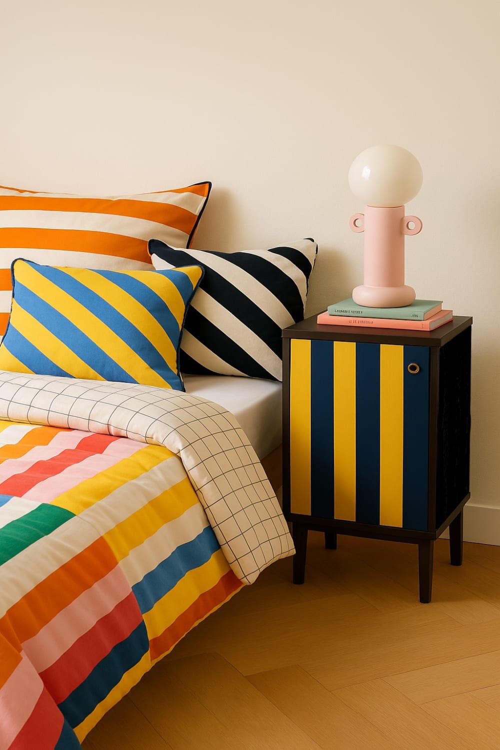 RNT by Really Nice Things Table de chevet Jaune 40x65x30cm