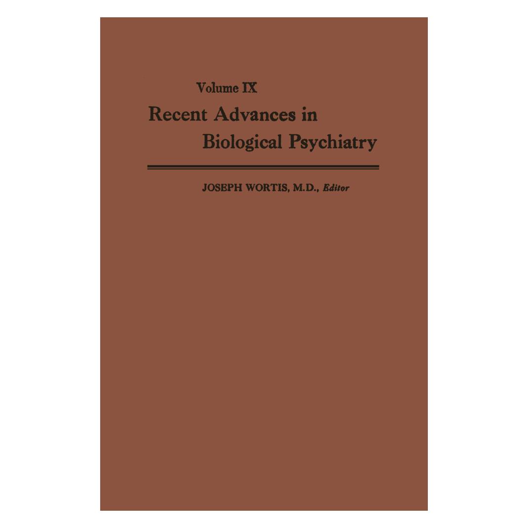 Springer Recent Advances in Biological Psychiatry (Englisch, Softcover, Joseph Wortis) (55520071)