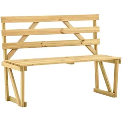 vidaXL Gartenbank 120 cm Kiefernholz Imprägniert