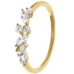 trendor 68825 Damen-Ring 925 Silber Vergoldet Zirkoniaring, 60/19,1