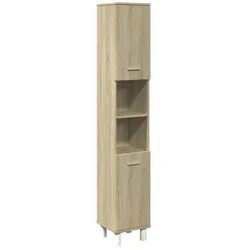 Helloshop26 - Moderner Badezimmerschrank mit Stauraum 30,5 x 30 x 179 cm aus Sonoma-Eichenholz-Verbundwerkstoff