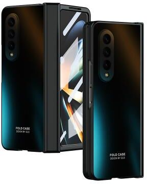 LightInthebox Phone Case For Samsung Galaxy Z Fold 5 Z Fold 4 Z Fold 3 Full Body Case Flip Plating Dustproof Solid Colored PC