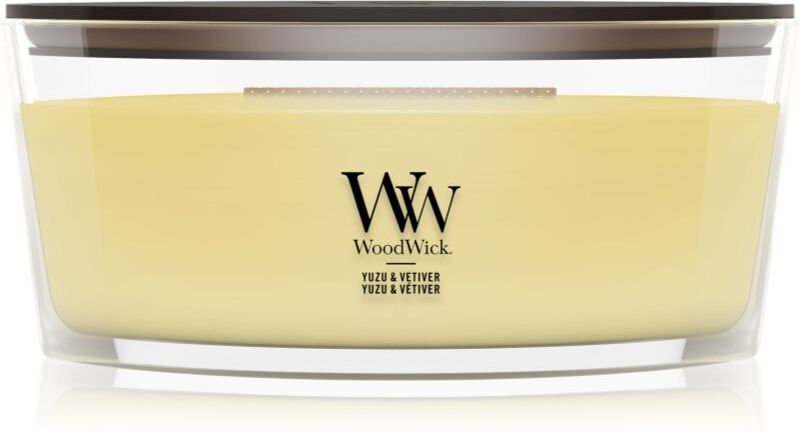 Woodwick Yuzu & Vetiver bougie parfumée avec mèche en bois 453.6 g