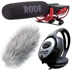 RØDE VideoMic Rycote mit Windschutz mit Kopfhörer, Mikrofon