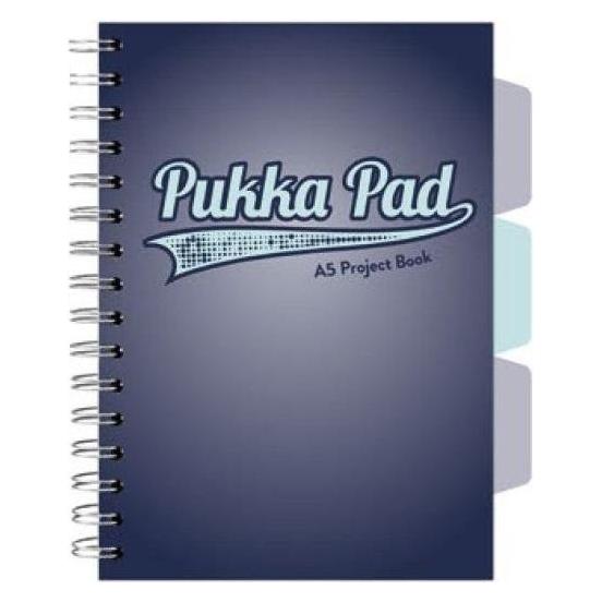Pukka Fun Projektbuch Navy A5/100K kariert marineblau (3 Stk.) (A5, Kariert, Weicher Einband) (47993755)
