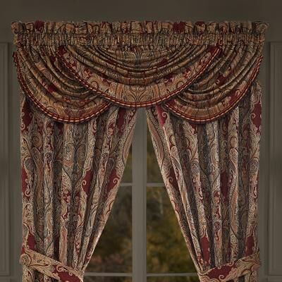 J. Queen New York Garnet Window Waterfall Valance