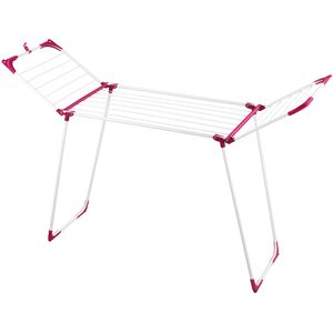 Wenko Wäscheständer Summer Dry, weiß / bordeaux, Flügelwäscheständer, Trockenlänge 13 m