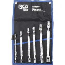 BGS 1201 Satz Doppelringschlüssel mit flexiblen Köpfen 6 teilig