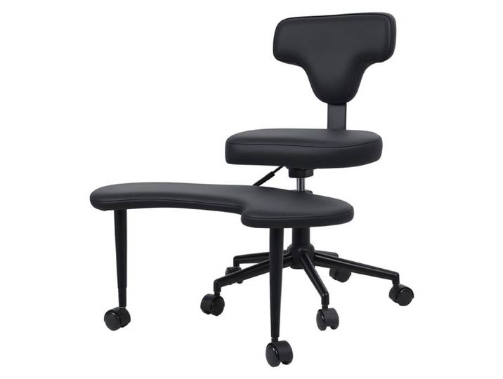 Chaise de bureau chaise de bureau transversale à roulettes TDAH avec support lombaire et hauteur réglable noire M1