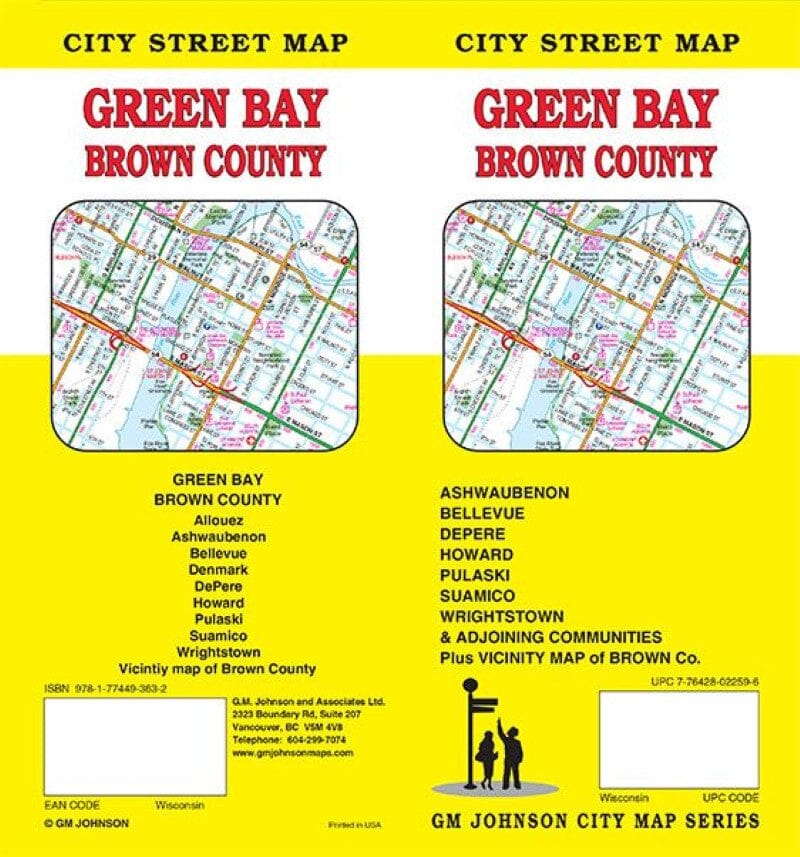 Green Bay, Wisconsin Plan des rues de la ville   GM Johnson