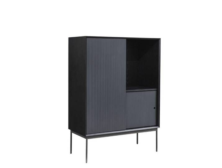 JVmoebel Kombikommode Elegante Kombikommode aus Holz und Metall in Schwarz (1 St., Kombikommode), Made in Europa