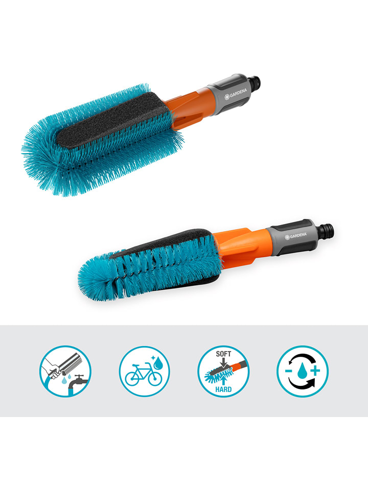Gardena Fahrradbürste "Cleansystem" in Hellblau/ Orange - (L)29,4 cm - onesize