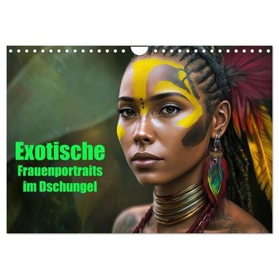 Exotische Frauenportraits im Dschungel (Wandkalender 2027 DIN A4 quer), CALVENDO Monatskalender
