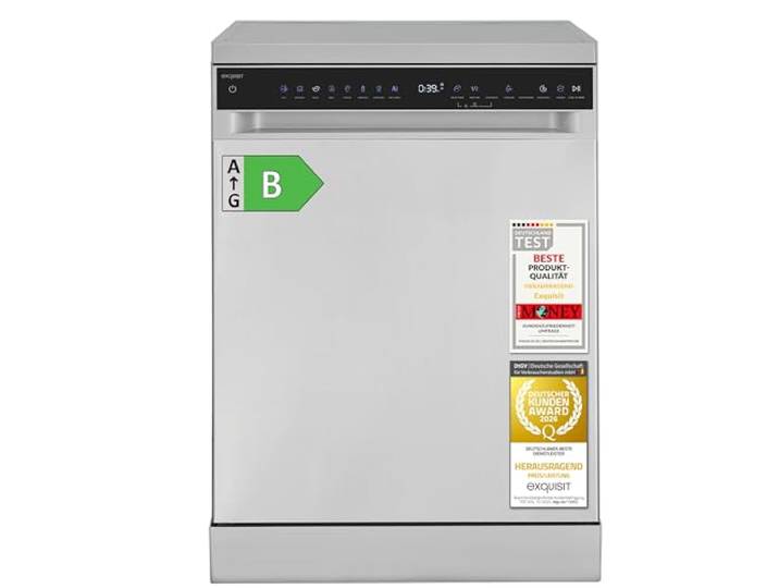 Exquisit GSP9616-450B Inox Geschirrspüler - 16 Gedecke, 60cm, Klasse B