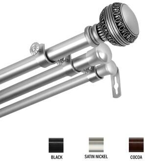InStyleDesign Helena Triple Curtain Rod 13/16 inch dia.