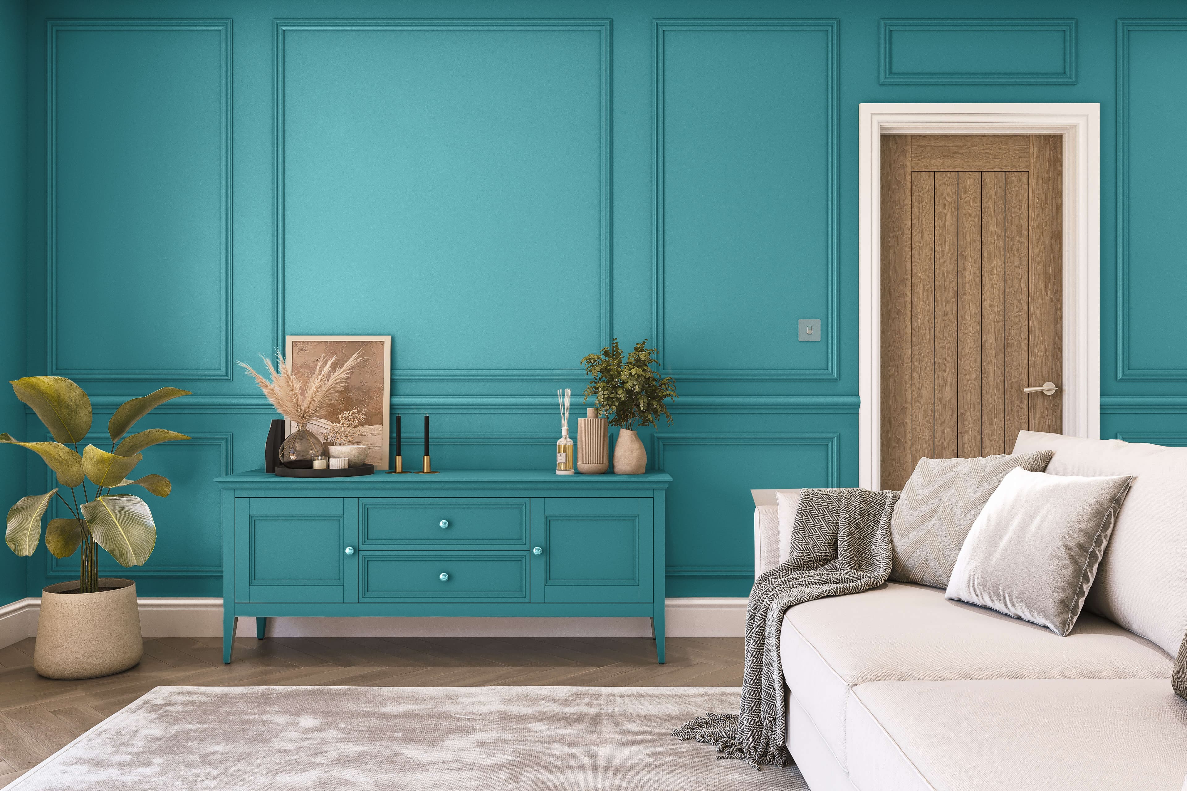 Hemway Peel and Stick Sample - Chalk Based Furniture Paint - Peacock Blue