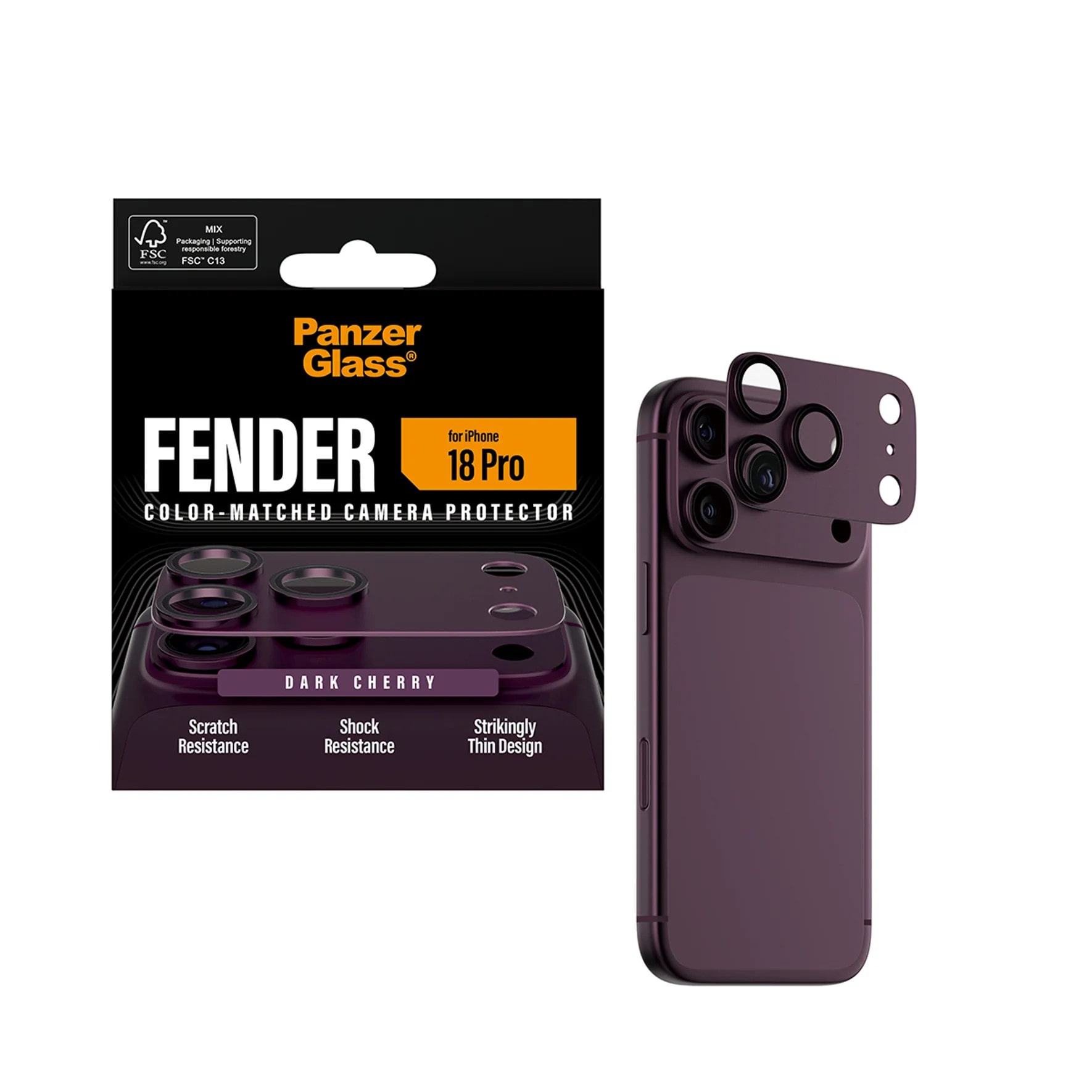 PanzerGlass Fender Kameraschutz Dark Cherry iPhone 18 Pro PG27428