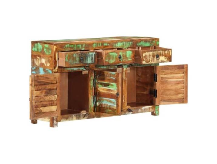 Sideboard 110x30x65 cm Altholz Massiv Recyceltes Massivholz,handgefertigt,3 Schubladen,3 Türen,rustikaler Charme,Unikat,Stauraum