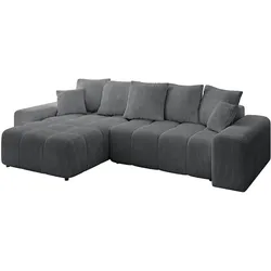 ECKSOFA Ottomane links ENIL-L 297x189x68 Dunkelgrau Cord