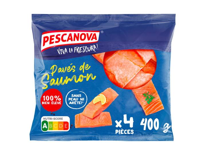 PESCANOVA Pavés de Saumon Sans peau x4 400g