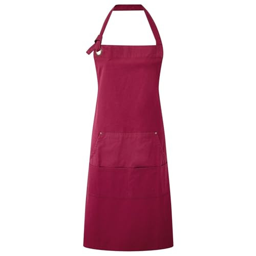 Premier Calibre zwaar katoenen canvas schort met zakken - Rood - One size