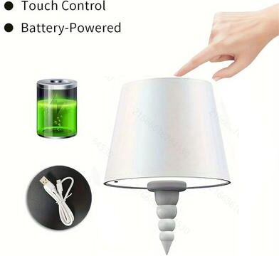 Inspired Living Rechargeable LED Wine Bottle Table Lamp With Touch Control white