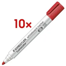 Staedtler 10x Whiteboard-Marker »Lumocolor 351« rot