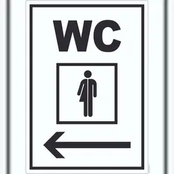 HB-Druck WC Transgender mit Pfeil nach links Aufkleber A7 (74x105mm)
