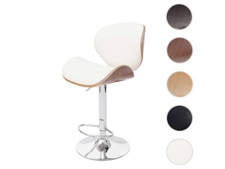 MCW Tabouret Foxrock chaise de bar bois courbé desgin rétro ~ aspect noix crème