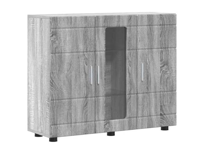 RJPLMFV Grauer Schrank Sonoma aus technischem Holz mit Stauraum Innenmöbel, geräumige Fächer, mattes Finish, schlichter Stil, pflegeleicht