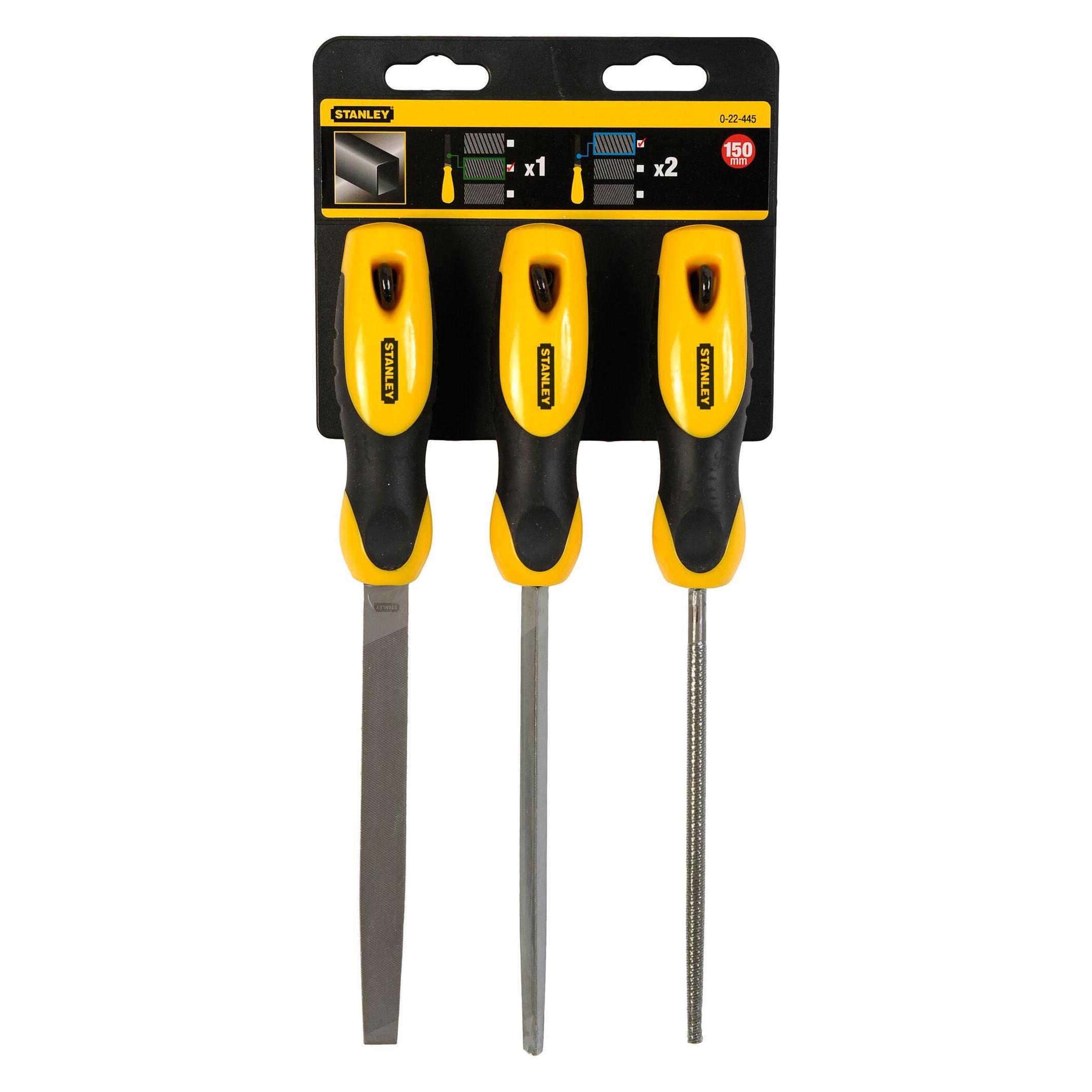 Stanley Ripperfeilen - dreieckig, flach, rund 150mm 3 Stk. (22-445) (Hieb 1, 150 mm) (0-22-445)