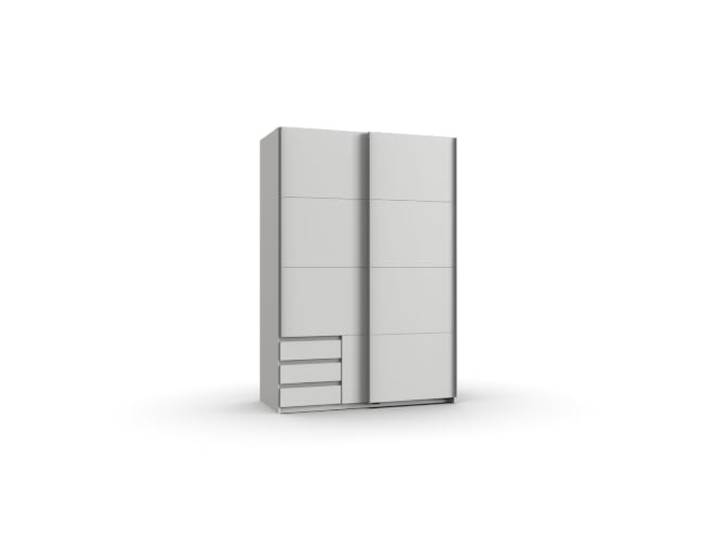 Kleiderschrank Emden Weiß 135 cm Breite ohne Spiegel
