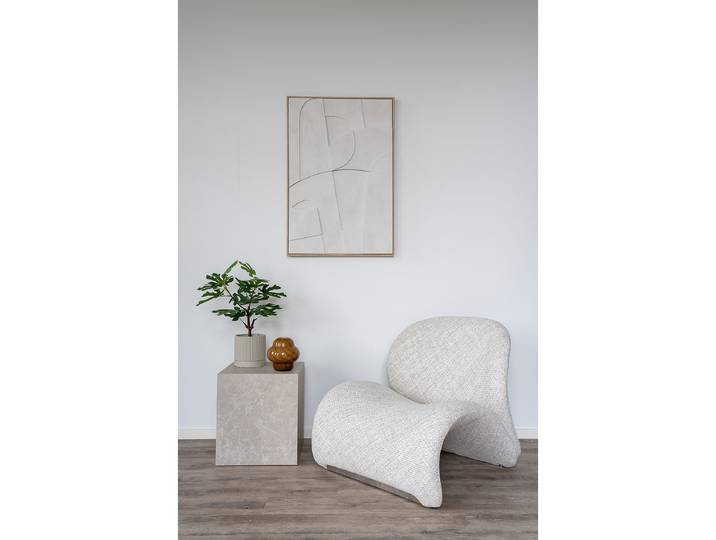Fauteuil Lounge Beige Tissu structuré 84 x 72 x 76cm