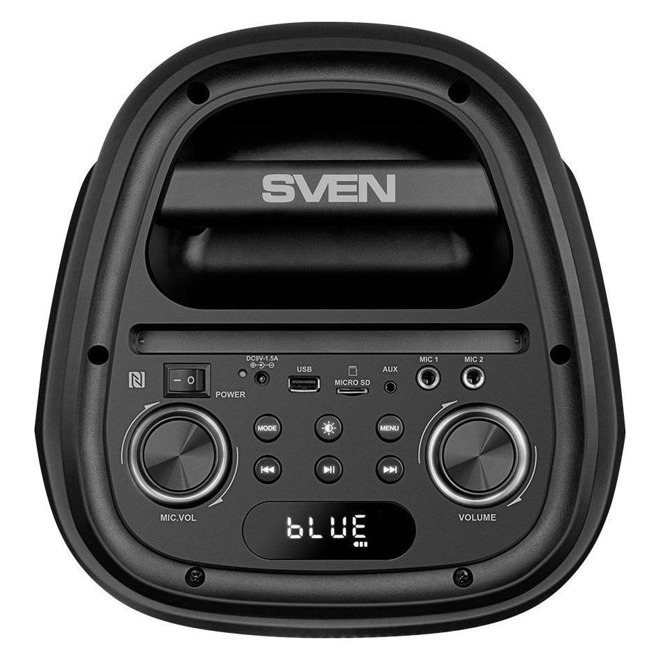 Sven PS-800, juodas, power output (RMS), TWS, Bluetooth, FM, USB, Micro SD, LED-display, lithium (PS-800BT)