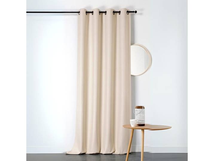 Rideau obscurcissant et isolant boreal polyester ecru 140x260 cm