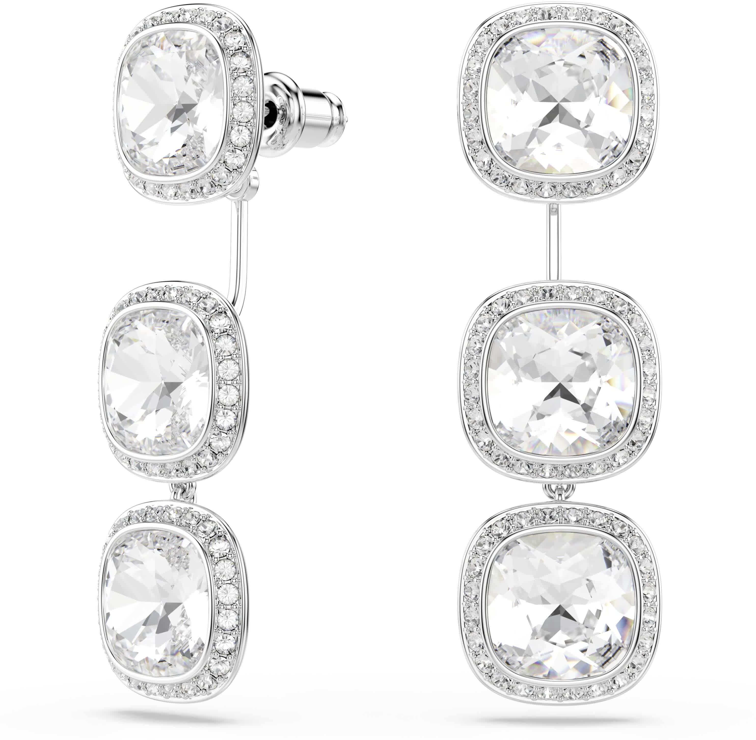 Paar Ohrstecker SWAROVSKI "Schmuck Geschenk UNA Ohrringe", silber (metallfarben, kristallweiß, kristallweiß), Ohrringe, Damen, Metall, mit Swarovski Kristall