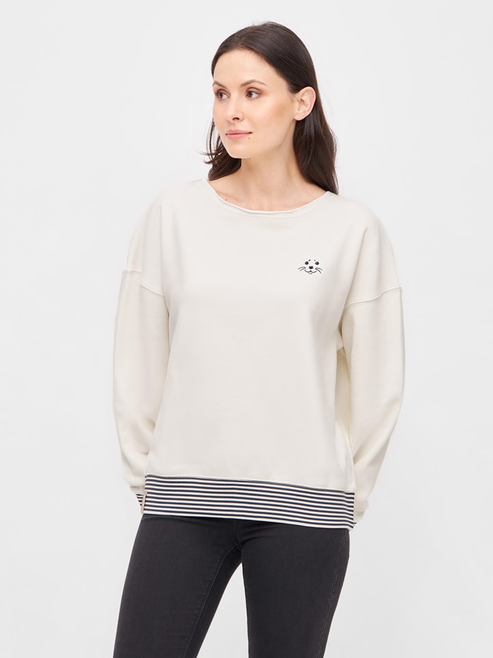 Derbe Sweatshirt in Creme - M