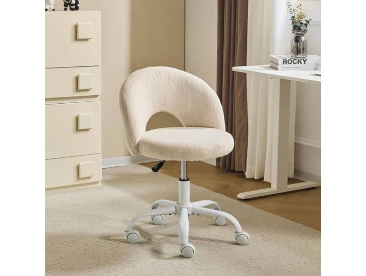 VINGLI Chaise de Bureau Esthétique sans Accoudoirs Petite Chaise Confortable Fauteuil de Coiffeuse avec Support Lombaire Kaki