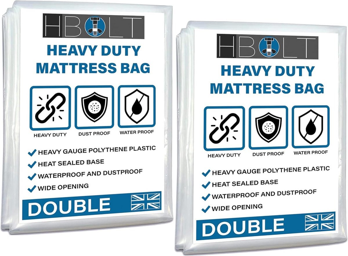 Matras Opbergtas Beschermhoes voor Verhuizen en Opslag - Double 2 Pack - Wit