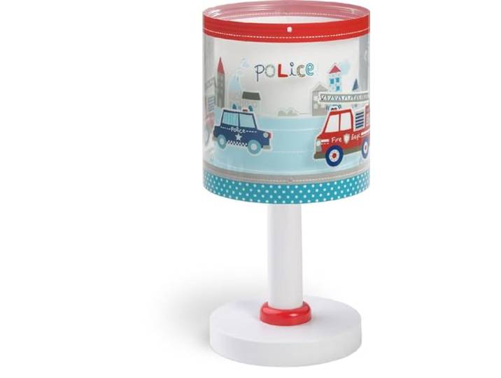 Dalber Kinder Tischlampe Nachttischlampe Nachtlicht Police Polizei Feuerwehr, 60611N, G4-4W LED - Glühbirne enthalten, Blau