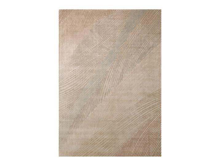 Tapis laine viscose fait main beige,brun, inspiration nature 110x170