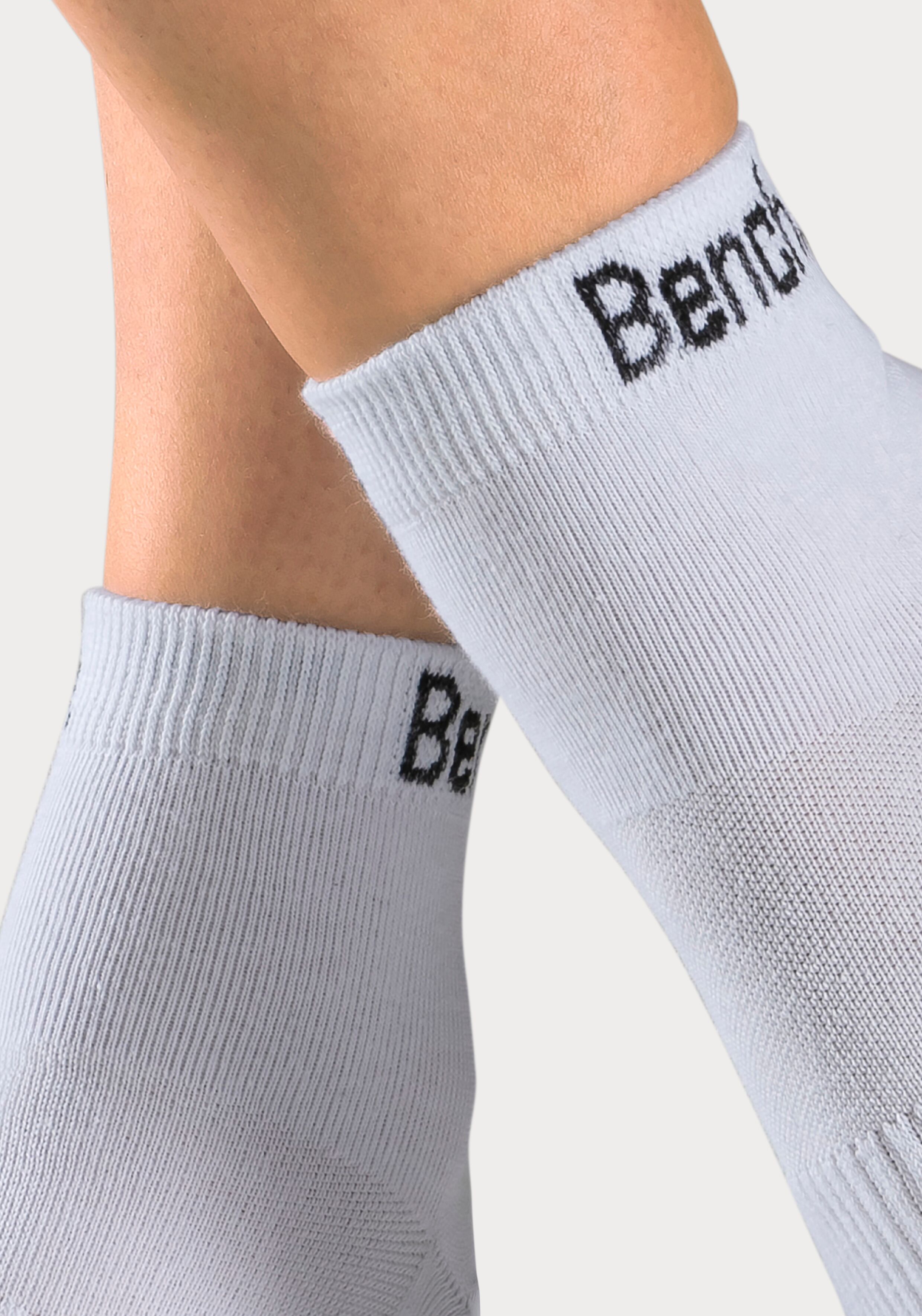 Sportsocken BENCH., Damen, Gr. 35-38, weiss (6x weiß), Baumwollmischung, unifarben, elastisch, Socken Sportsocken, mit antibakterieller Feuchtigkeitsregulierung 6x weiß 35-38