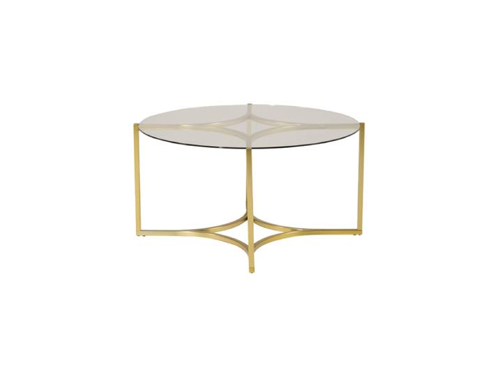Design Couchtisch „Kivik“ Ø 86 cm Messing, Transparent VE DESIGN