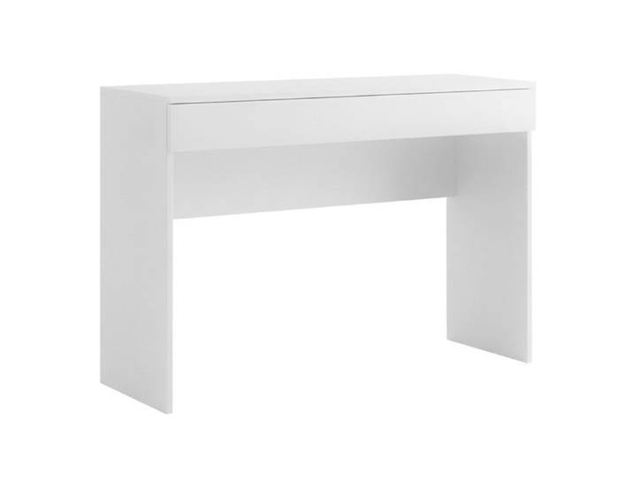 Bureau 110 cm avec un tiroir blanc laqué brillant - SYNERGIE